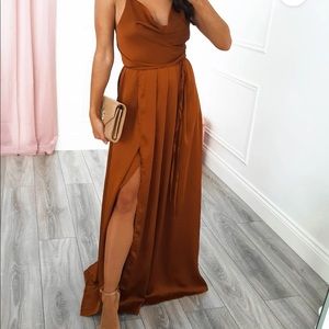 Sahara maxi bridesmaid dress- rust
